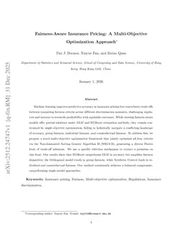 Fairness-Aware Insurance Pricing: A Multi-Objective Optimization Approach