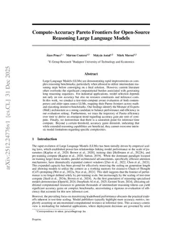 Compute-Accuracy Pareto Frontiers for Open-Source Reasoning Large Language Models