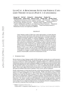 LeanCat: A Benchmark Suite for Formal Category Theory in Lean (Part I: 1-Categories)