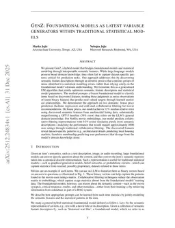 GenZ: Foundational models as latent variable generators within traditional statistical models