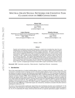 Spectral Graph Neural Networks for Cognitive Task Classification in fMRI Connectomes