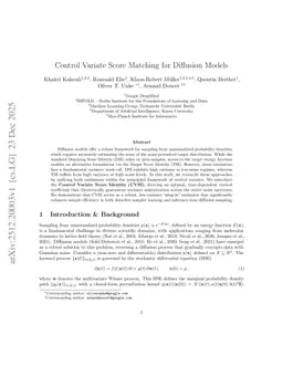 Control Variate Score Matching for Diffusion Models