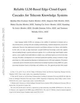 Reliable LLM-Based Edge-Cloud-Expert Cascades for Telecom Knowledge Systems
