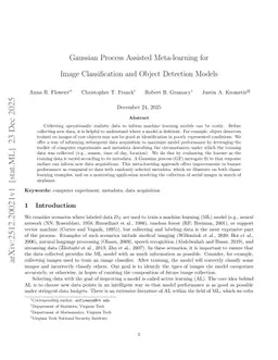 Gaussian Process Assisted Meta-learning for Image Classification and Object Detection Models