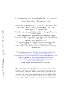 Self-motion as a structural prior for coherent and robust formation of cognitive maps