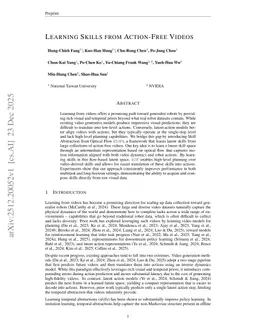 Learning Skills from Action-Free Videos