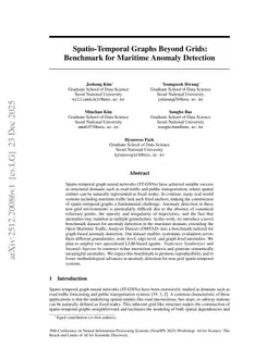 Spatio-Temporal Graphs Beyond Grids: Benchmark for Maritime Anomaly Detection
