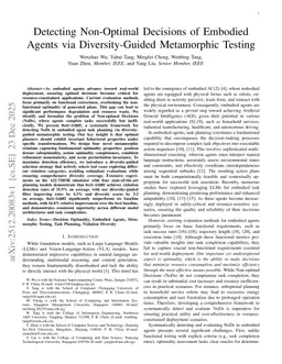 Detecting Non-Optimal Decisions of Embodied Agents via Diversity-Guided Metamorphic Testing