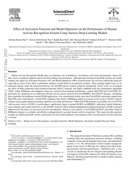 Effect of Activation Function and Model Optimizer on the Performance of Human Activity Recognition System Using Various Deep Learning Models