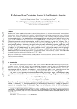 Evolutionary Neural Architecture Search with Dual Contrastive Learning