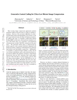 Generative Latent Coding for Ultra-Low Bitrate Image Compression