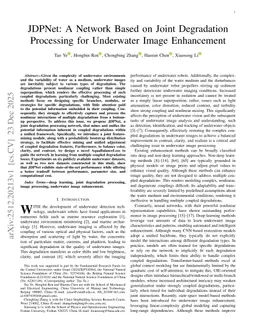 JDPNet: A Network Based on Joint Degradation Processing for Underwater Image Enhancement