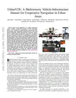 UrbanV2X: A Multisensory Vehicle-Infrastructure Dataset for Cooperative Navigation in Urban Areas