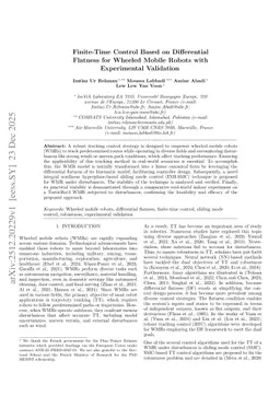 Finite-Time Control Based on Differential Flatness for Wheeled Mobile Robots with Experimental Validation