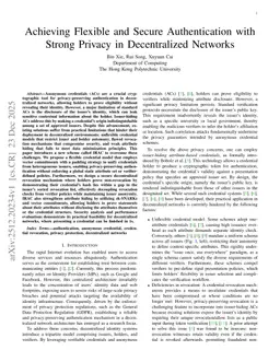 Achieving Flexible and Secure Authentication with Strong Privacy in Decentralized Networks