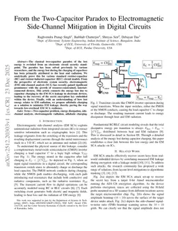 From the Two-Capacitor Paradox to Electromagnetic Side-Channel Mitigation in Digital Circuits