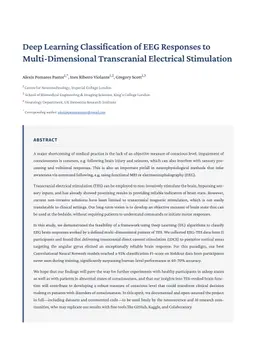 Deep Learning Classification of EEG Responses to Multi-Dimensional Transcranial Electrical Stimulation