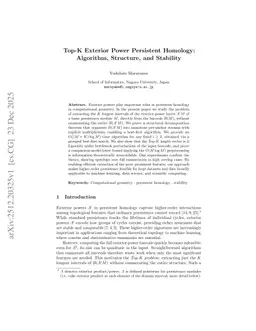 Top-K Exterior Power Persistent Homology: Algorithm, Structure, and Stability