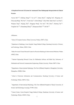 A DeepSeek-Powered AI System for Automated Chest Radiograph Interpretation in Clinical Practice