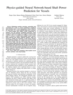 Physics-guided Neural Network-based Shaft Power Prediction for Vessels