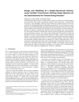 Design and Modeling of a Simple-Structured Continuously Variable Transmission Utilizing Shape Memory Alloy Superelasticity for Twisted String Actuator