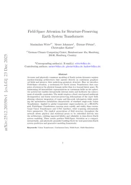 Field-Space Attention for Structure-Preserving Earth System Transformers