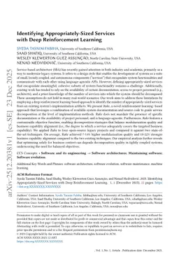 Identifying Appropriately-Sized Services with Deep Reinforcement Learning