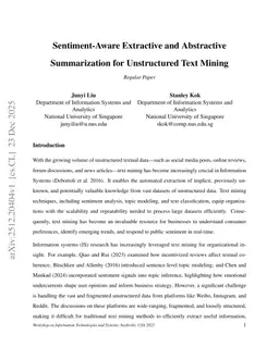 Sentiment-Aware Extractive and Abstractive Summarization for Unstructured Text Mining