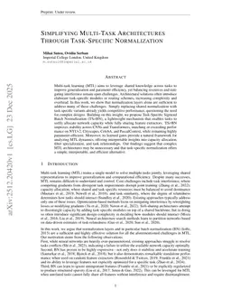 Simplifying Multi-Task Architectures Through Task-Specific Normalization