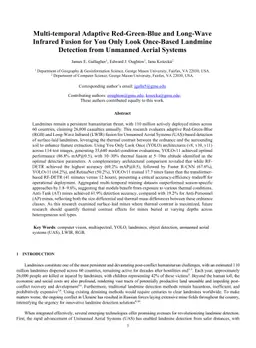 Multi-temporal Adaptive Red-Green-Blue and Long-Wave Infrared Fusion for You Only Look Once-Based Landmine Detection from Unmanned Aerial Systems