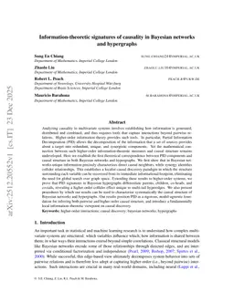 Information-theoretic signatures of causality in Bayesian networks and hypergraphs