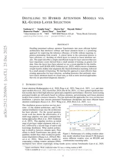 Distilling to Hybrid Attention Models via KL-Guided Layer Selection