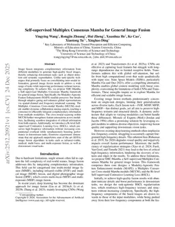 Self-supervised Multiplex Consensus Mamba for General Image Fusion