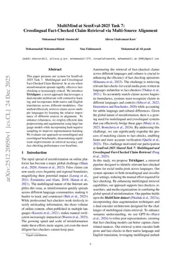 MultiMind at SemEval-2025 Task 7: Crosslingual Fact-Checked Claim Retrieval via Multi-Source Alignment