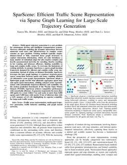 SparScene: Efficient Traffic Scene Representation via Sparse Graph Learning for Large-Scale Trajectory Generation