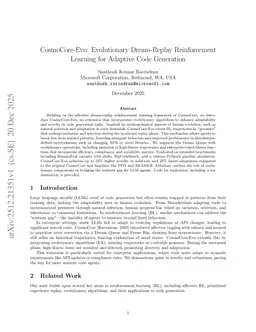 CosmoCore-Evo: Evolutionary Dream-Replay Reinforcement Learning for Adaptive Code Generation