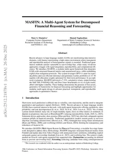 MASFIN: A Multi-Agent System for Decomposed Financial Reasoning and Forecasting
