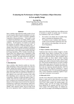 Evaluating the Performance of Open-Vocabulary Object Detection in Low-quality Image