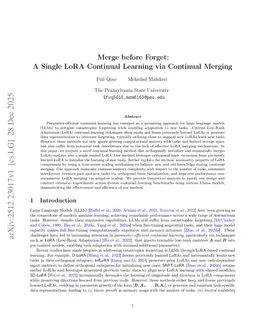 Merge before Forget: A Single LoRA Continual Learning via Continual Merging