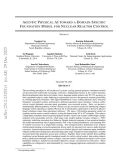 Agentic Physical AI toward a Domain-Specific Foundation Model for Nuclear Reactor Control