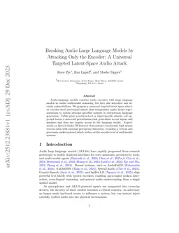 Breaking Audio Large Language Models by Attacking Only the Encoder: A Universal Targeted Latent-Space Audio Attack