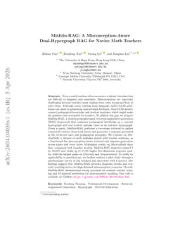 MisEdu-RAG: A Misconception-Aware Dual-Hypergraph RAG for Novice Math Teachers