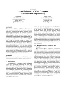 Lexical Indicators of Mind Perception in Human-AI Companionship