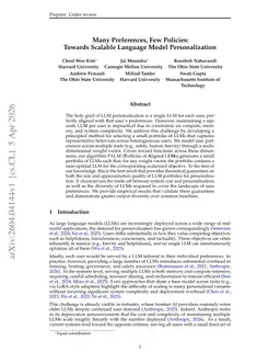 Many Preferences, Few Policies: Towards Scalable Language Model Personalization