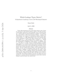 Which Leakage Types Matter?