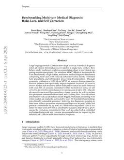 Benchmarking Multi-turn Medical Diagnosis: Hold, Lure, and Self-Correction