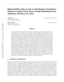 Reproducibility study on how to find Spurious Correlations, Shortcut Learning, Clever Hans or Group-Distributional non-robustness and how to fix them