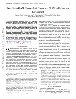 WaterSplat-SLAM: Photorealistic Monocular SLAM in Underwater Environment
