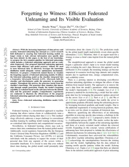 Forgetting to Witness: Efficient Federated Unlearning and Its Visible Evaluation