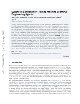 Synthetic Sandbox for Training Machine Learning Engineering Agents